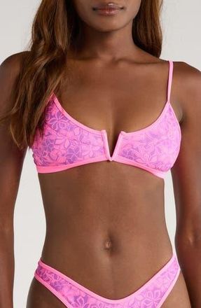 Kulani Kinis Bind Notched Bikini Top in Bubble Berry at Nordstrom Rack, Size X-Small