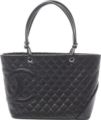 Chanel 2004-2005 Large Quilted Calfskin Cambon Ligne tote bag - Nero