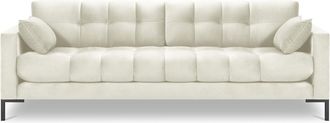 BLOOMINGLOFT 4-Sitzer Designsofa Mamaia Samt - Soft Beige