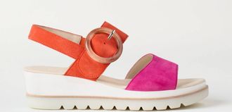 Gabor Womens Lila Color Block Sandal In Pink/pumpkin