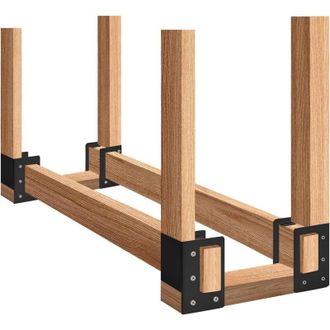OEM Soporte Para Almacenar Le&ntilde;a (paquete De 4), Soporte Para Le&ntilde;a De Chimenea, Soporte Ajustable De Acero Resistente Con Recubrimiento En Polvo Para Inter