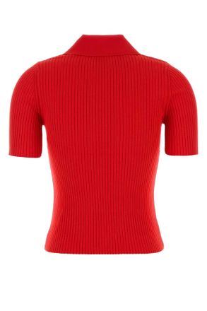 Courr&egrave;ges 125mpo029fi0001 4040 Poppy Exterior: Viscose Polyester Polo T-shirts And Polos