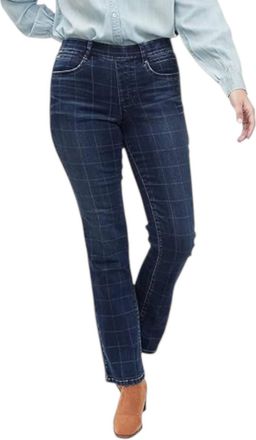 FDJ Boot Cut Check Pull On Jean In Indigo