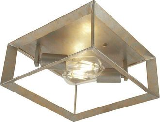 Searchlight Searchlight Heaton - 2 Light Flush Ceiling Light Silver, Gold, E27