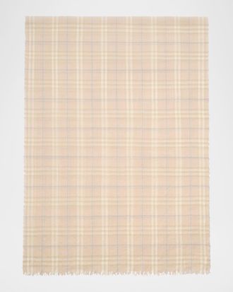 Burberry Sequined Check Wool Silk-Blend Scarf