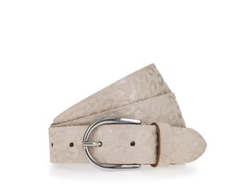 Tamaris Lederg&uuml;rtel TAMARIS, Damen, Gr. 11,5, beige (creme), Rindsleder, G&uuml;rtel Lederg&uuml;rtel, schiemernde Pr&auml;gung im Animal-Design