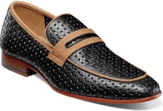 Stacy Adams Winstead Saddle Penny Loafer in Black at Nordstrom, Size 10.5