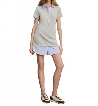 Veronica Beard Kenwood Mixed Media Dress In Grey