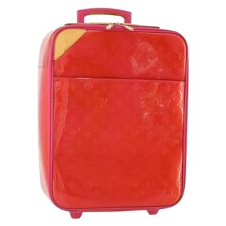 Louis Vuitton Pre-owned Weekend Bags, female, Pink, Size: ONE SIZE Pre-owned Vintage Patent Leather Suitcase