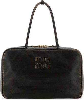 Miu Miu Dark Brown Leather Handbag