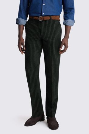 Moss Tailored Fit Green Taupe Stripe Trouser