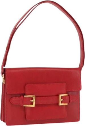 Fendi Pre-owned Vintage Leren Schoudertas - Dames - Vintage Schoudertas - Rood - ONE Size - Leer - Vintage