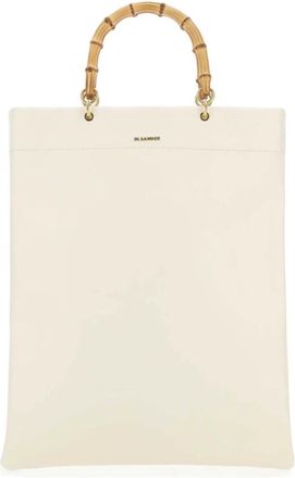 Jil Sander Ivory Leather Medium Shopping Bag - Dames - Handtassen - Wit - ONE Size - Leer - Tassen