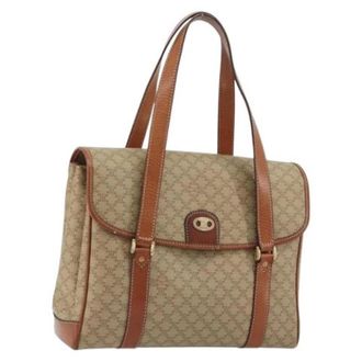 Celine Pre-owned Macadam Canvas Hand Bag - Dames - Vintage Handtas - Beige - ONE Size - Leer - Vintage