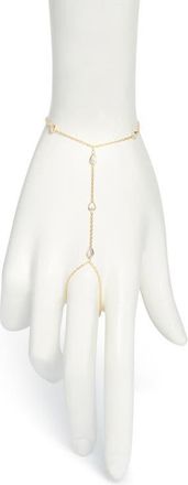 SHYMI Cubic Zirconia Station Hand Chain in Gold/White at Nordstrom
