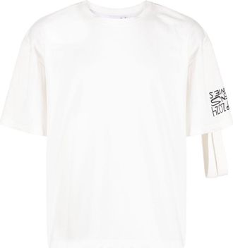 Natasha Zinko camping-slogan convertible t-shirt - unisex - Cotton - S - White