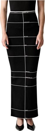 VETEMENTS Maxirok met streepdetail - Dames - Maxi Rokken - Zwart - M - Polyester - Rokken