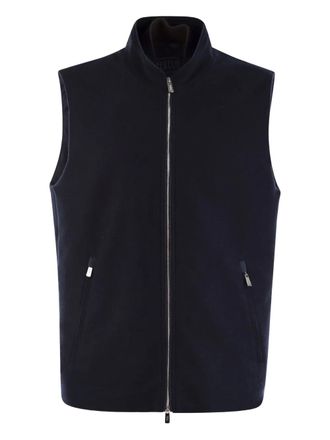 Fedeli Kasjmier gilet met rits - Blauw