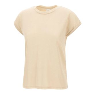 Eleventy T-Shirts, female, Beige, Size: S Crew-neck short-sleeves T-shirt