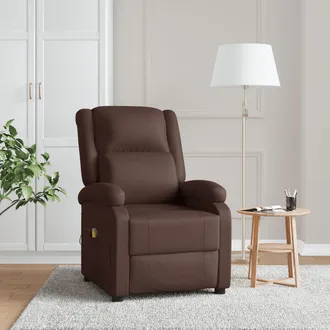 vidaXL Sill&oacute;n De Masaje Cuero Sint&eacute;tico Marr&oacute;n Vidaxl