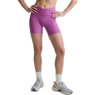 Beyond Yoga Space Dye Leisure Bike Shorts in Fun Fuschia Heather at Nordstrom, Size X-Large