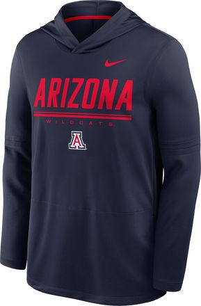 Nike Arizona Sideline Nike Mens Dri-FIT College Long-Sleeve Hooded Top in Blue | 03B9069KUAN-594