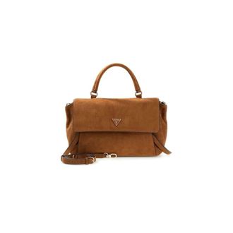 Guess Devon Top Handle Flap - female - Guess - Handbags - Brown - ONE SIZE - Bags