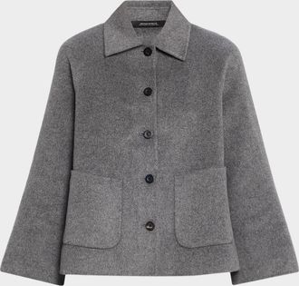 Neiman Marcus Double-Faced Cashmere Short Coat