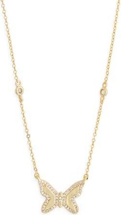 Electric Picks Josephina Cubic Zirconia Butterfly Pendant Necklace in Gold at Nordstrom Rack