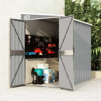 vidaXL Cobertizo De Jard&iacute;n Pared Acero Galvanizado Gris 118x194x178cm Vidaxl