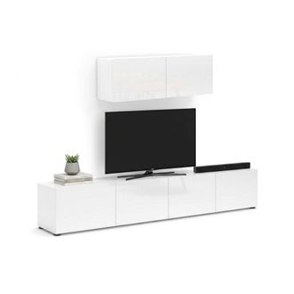 Dmora Soporte Para Tv Vongfong, Un Estante, Hecho En Italia, 38x225x39h Cm Blanco Brillante