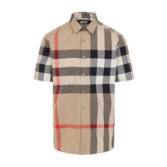 Burberry Heren, Overhemden, Beige, Maat: XL Katoen