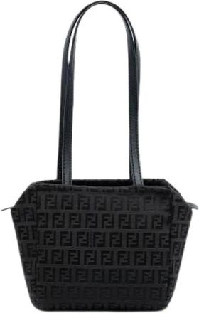 Fendi Pre-owned Shoulder Bags, female, Black, Size: ONE SIZE Pre-owned Canvas Shoulder Bag