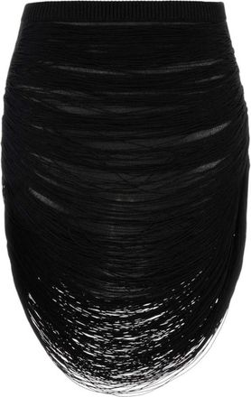The Attico Black Textured Mini Skirt