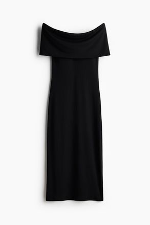 H&M Off-Shoulder-Kleid - Schwarz