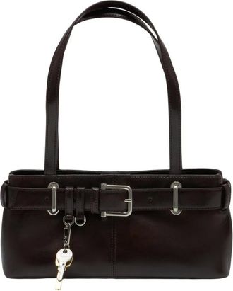 Osoi Osoi, Tassen, Dames, Bruin, ONE Size, Katoen, Shoulder Brocle Mini Tas