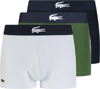 Lacoste Logo Print 3 Pack Cotton Stretch Boxer Shorts, Size X-Small