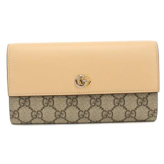 Gucci Beige Pvc Leather Long Wallet (Bi-Fold) (Pre-Owned)