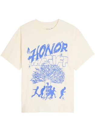 Honor The Gift Printed Cotton T-shirt - Off White - XL