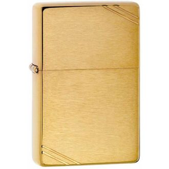 Zippo Brushed Brass Vintage with Slashes Lighter, Ottone, Silver, One Size - Zippo