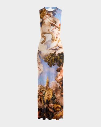 Alice & Olivia Renaissance Delora Open-Back Maxi Dress