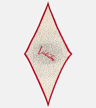 Valentino Pleated polka-dot silk twill scarf