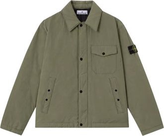 Stone Island Micro Reps Jacket - Heren - Zomerjassen - Groen - S - Leer - Jassen