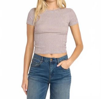Billabong Womens Checked Out Knit Tee In Esp-Espresso