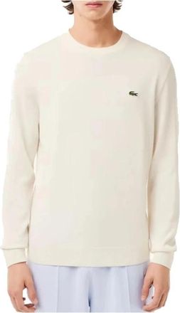 Lacoste Yarn Sweater - Heren - Ronde hals truien - Beige - XL - Katoen - Truien & Vesten