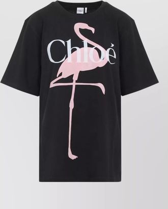Chlo&eacute; graphic print short sleeve crew neck top