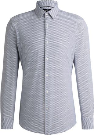 BOSS Slim-fit shirt in printed performance-stretch jersey