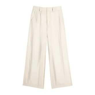 Christophe Lemaire Wide Trousers, male, Beige, Size: S Straight Tailored Pants