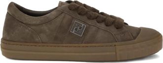 Fendi domino logo trainers - Brown