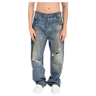 Purple Straight Jeans, male, Blue, Size: W36 Straight Jeans